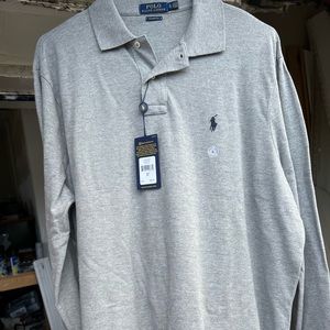 NWT mens polo long sleeve shirt